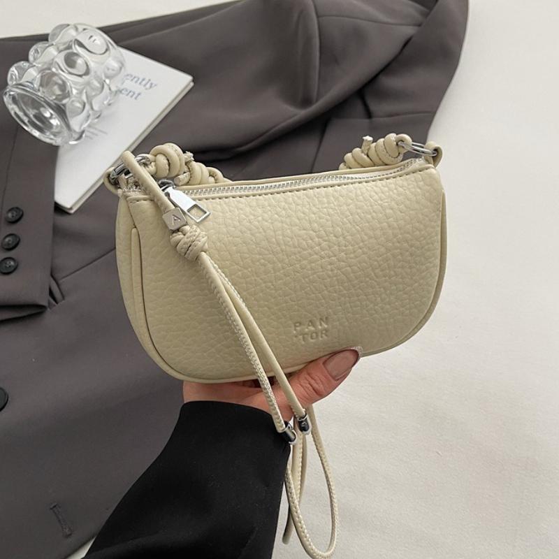 Women Fashionable Solid Color Crossbody Bag Exquisite Design Daily Commuting Casual Handbag белый