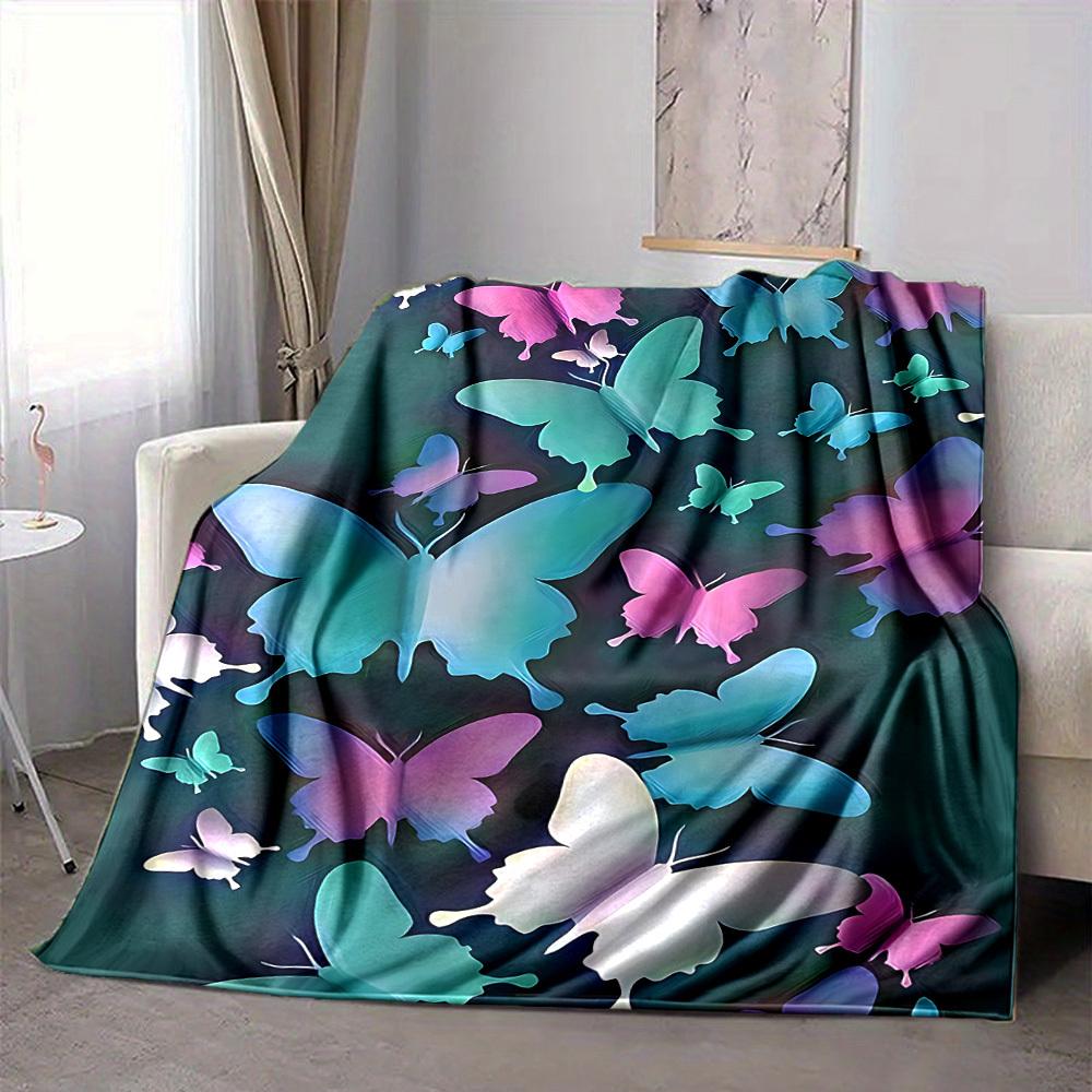 1pc Butterfly Print Blanket Warm,Perfect for Camping And Travel, Making It a Great Gift for Any Season yy250904167