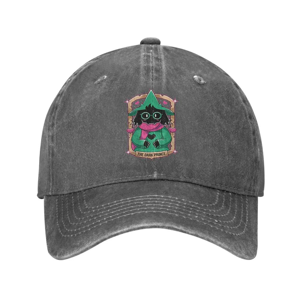 Deltarune Ralsei Der Dunkle Prinz Baseballkappen Retro Used Gewaschen Sonnenkappe Unisex Outdoor-Aktivitäten Verstellbare Hüte Kappe