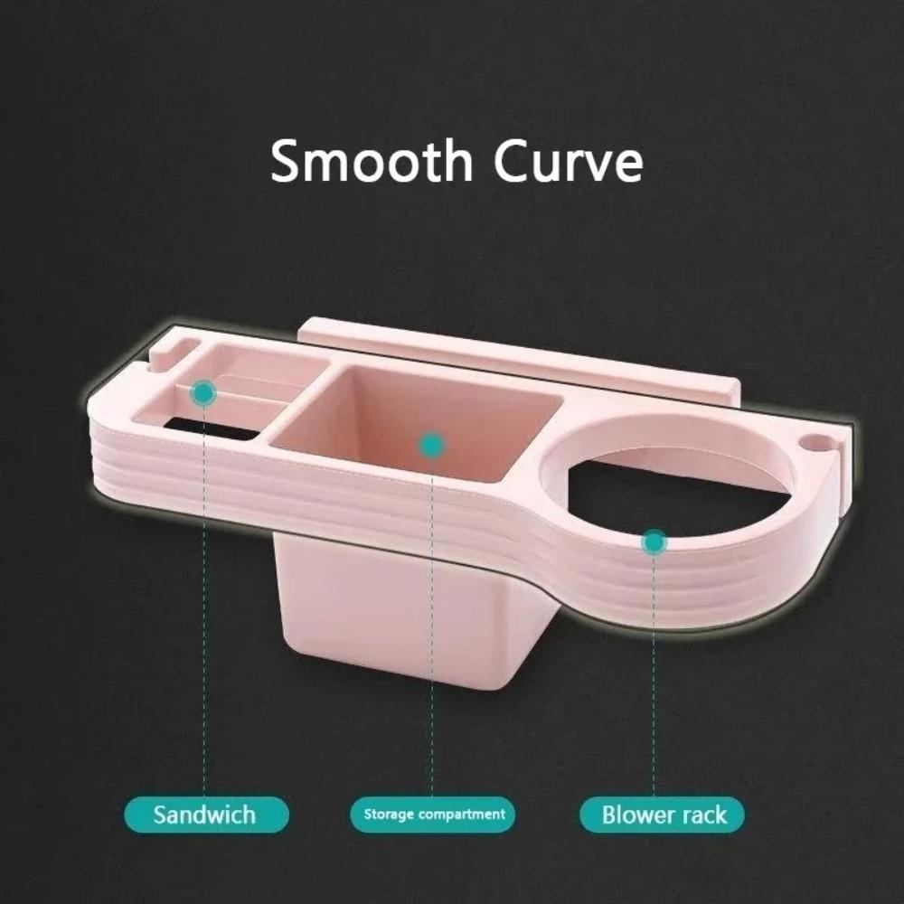 New No Drilling Bathroom Shelf Wall-mounted Space-saving Hair Dryer Holder Plastic Storage Shelf Storage Shelf Home