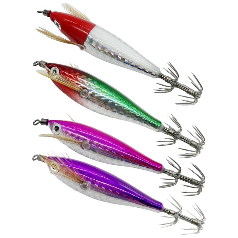 Fishing Accessories Squid Glow Jig Hook Cuttlefish Hook Fishing Baits Shrimp Lures Baits for Saltwater Fishing