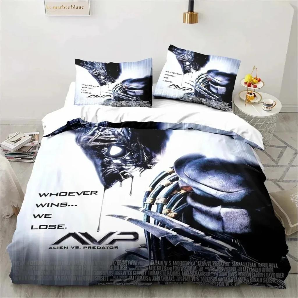 Alien Vs. Predator Predator Movie Bedding Set Single Double Queen King Size Duvet Cover Adult Boys Bedroom Bedspread Luxury Gift