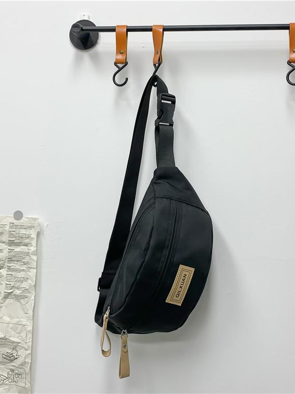 New Style Women's Crossbody Chest & Waist Bag with 3 Pockets and Logo Print - Large Capacity for Sports and Running