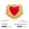 SUMMLY Trendy Wings Flame Heart Valentine's Day Pendant 18K Gold Plated Stainless Steel Romantic Charms Fashion Jewelry