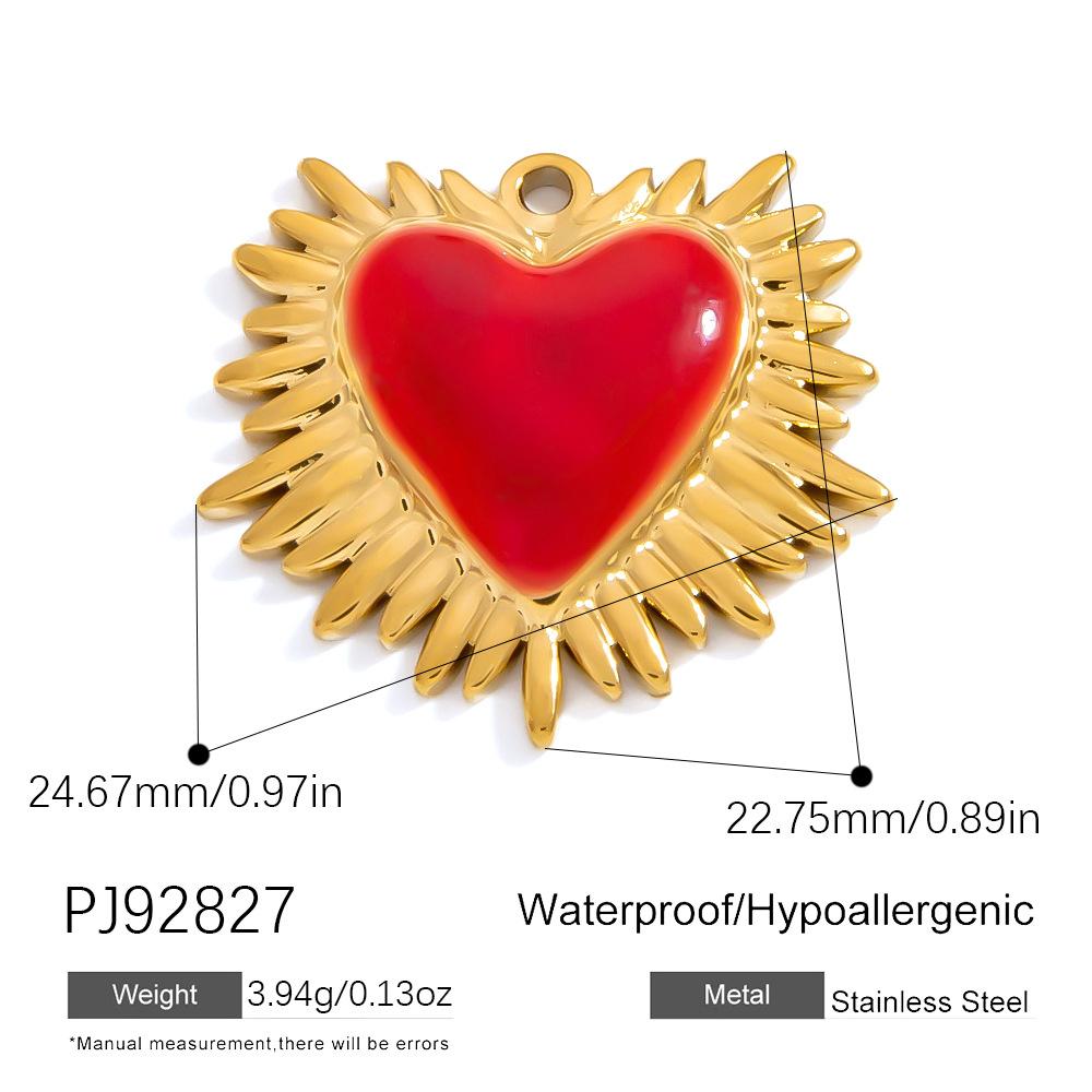 SUMMLY Trendy Wings Flame Heart Valentine's Day Pendant 18K Gold Plated Stainless Steel Romantic Charms Fashion Jewelry