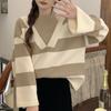 Winter Autumn Striped Sweater Women Casual Loose Sexy Off Shoulder Knitted Pullovers Sweaters Office Lady Knitwears 28931
