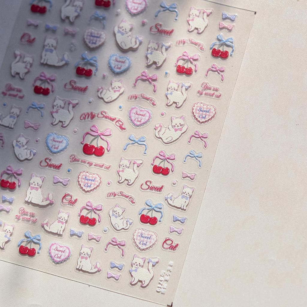 Tomoni Cute Little Bear Nail Art Stickers - Thin, Tough, Japanese Stationery for Kids