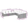 VidaXL Salon de Jardin avec Coussins 10 pcs, Canapés de Patio, Ensemble de Meubles, Mobilier de Terrasse Exterieur, Gris 3227195