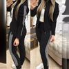 Damen Zweiteiler Outfits Herbst Damen Trainingsanzug Reißverschluss Oberteil Hose Casual Sportanzug Winter 2-teiliges Damen Set