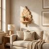Nature Style Maple Leaf Wall Shelf Wooden Wall Mounted Leaf Shelf  for Living Room