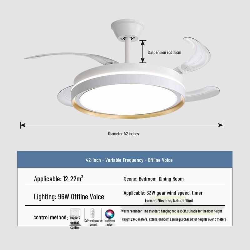 2026 New Model Flush Mount Ceiling Fan with Integrated Light for Living, Dining & Bedroom