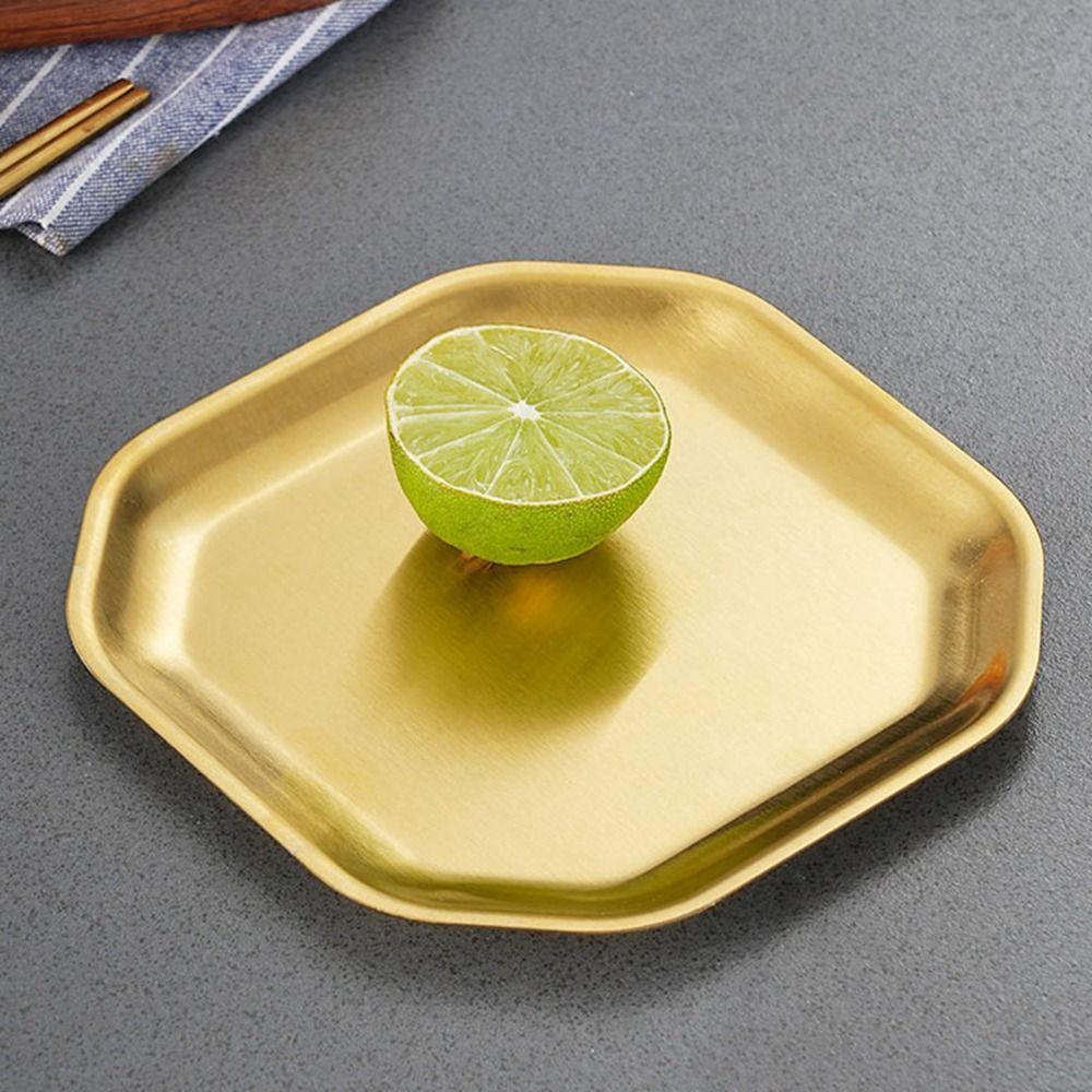 Koreanisches Dessert Gebäckteller Quadratische Saucen-Dip-Schale Edelstahl Achteckige Schale Snack