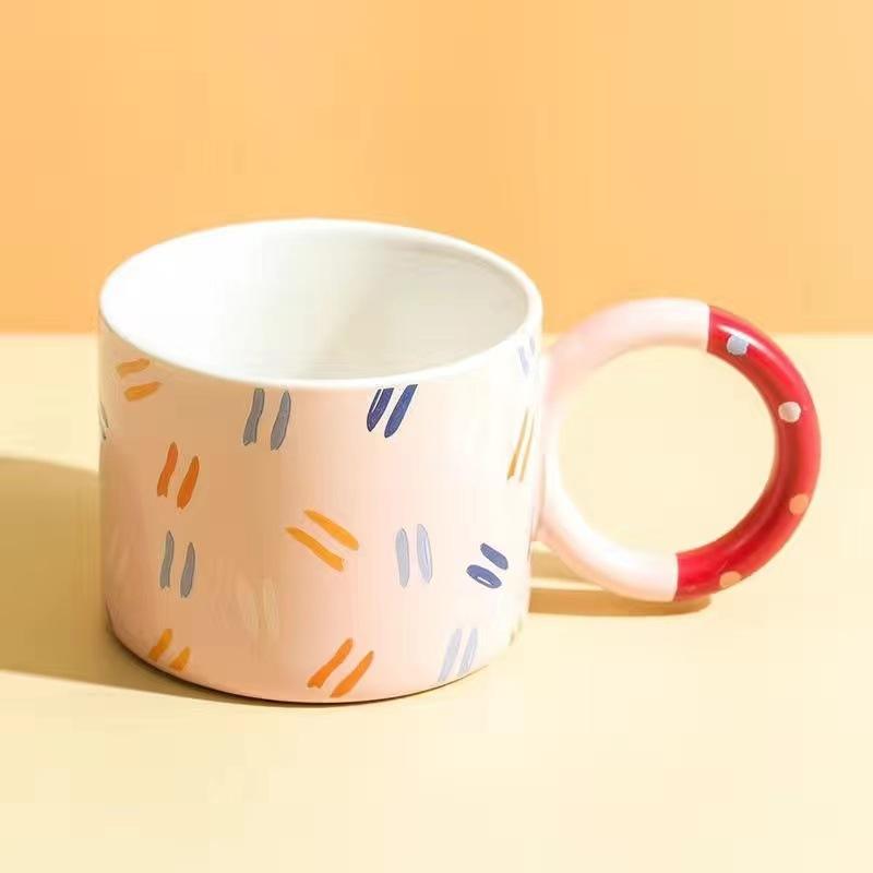 Ins Style High Value Mug Creative Cute Drinking Cup Girls Ceramic Cup Office Couple Coffee Cup