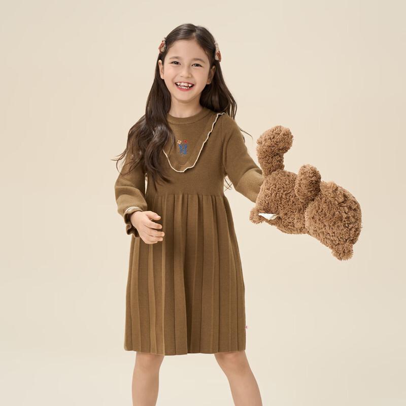 Girls  Embroidered Knitted A-line Dress 150