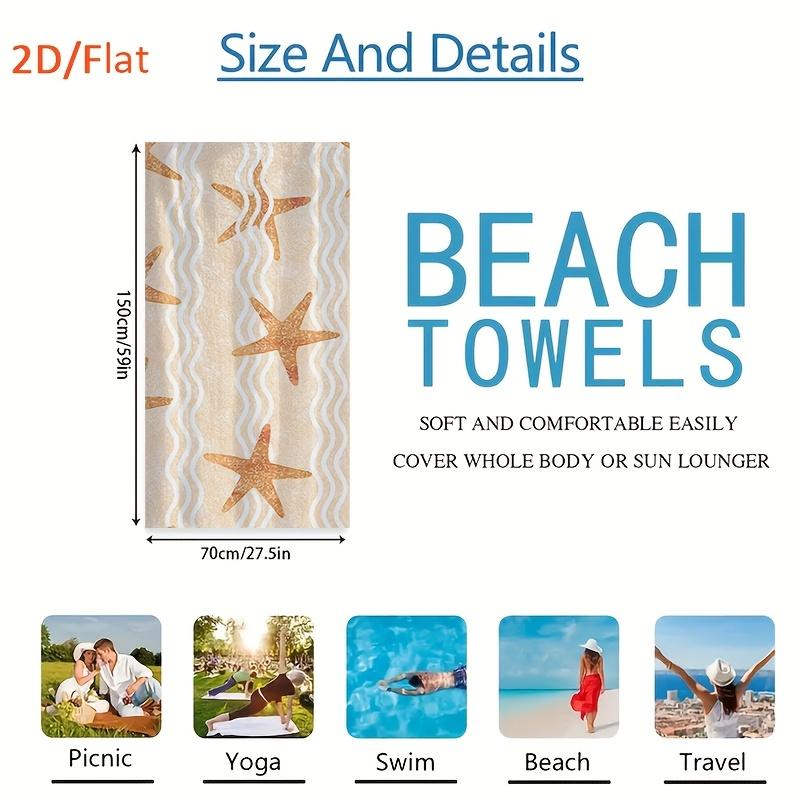1pc 2D Flat "Ocean Style: Starfish Beach Towel - A Romantic  Essential!" Themed Beach Towel, Summer  Rectangular