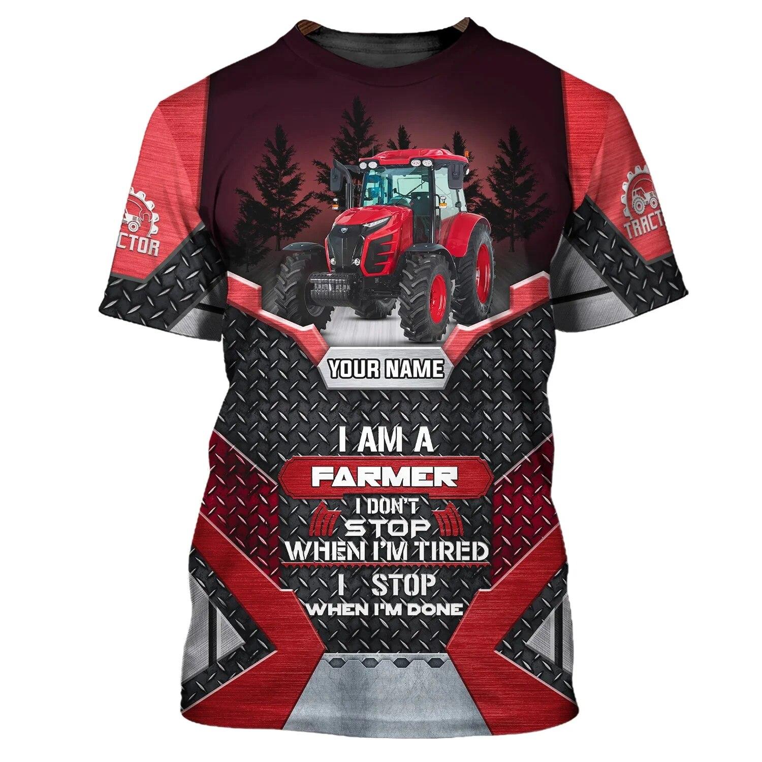 ETST WENDY 005 Nieuwe Zomer Tij Tractor Patroon Mannen T-shirts Casual 3D Print Tees Hip Hop Persoonlijkheid Ronde Hals Korte Mouw Sneldrogende tops Asian size 6XL