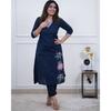 Beautiful Embroidery Office Wear Cotton Kurti Pant Set Indian Designer Kurta Set