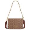 Quinn 22 Removable Chain Strap Coated Canvas Shoulder Bag Small Women Shoulder Bag Brown CBG96-IMXHE