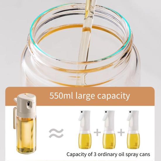 2 In 1 Oil Sprayer Bottle Dispenser for Kitchen Ergonomic Handle Oil Sprayer Control Oil Amount Simplify