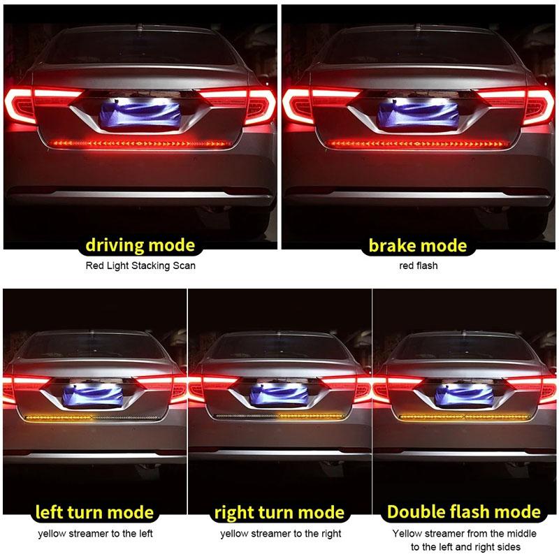 Car Truck LED Tailgate Light Strip Turn Signal Lamp Flowing Dynamic Warning Brake Reverse Tail Light Bar For Pickup Jeep 12-24V