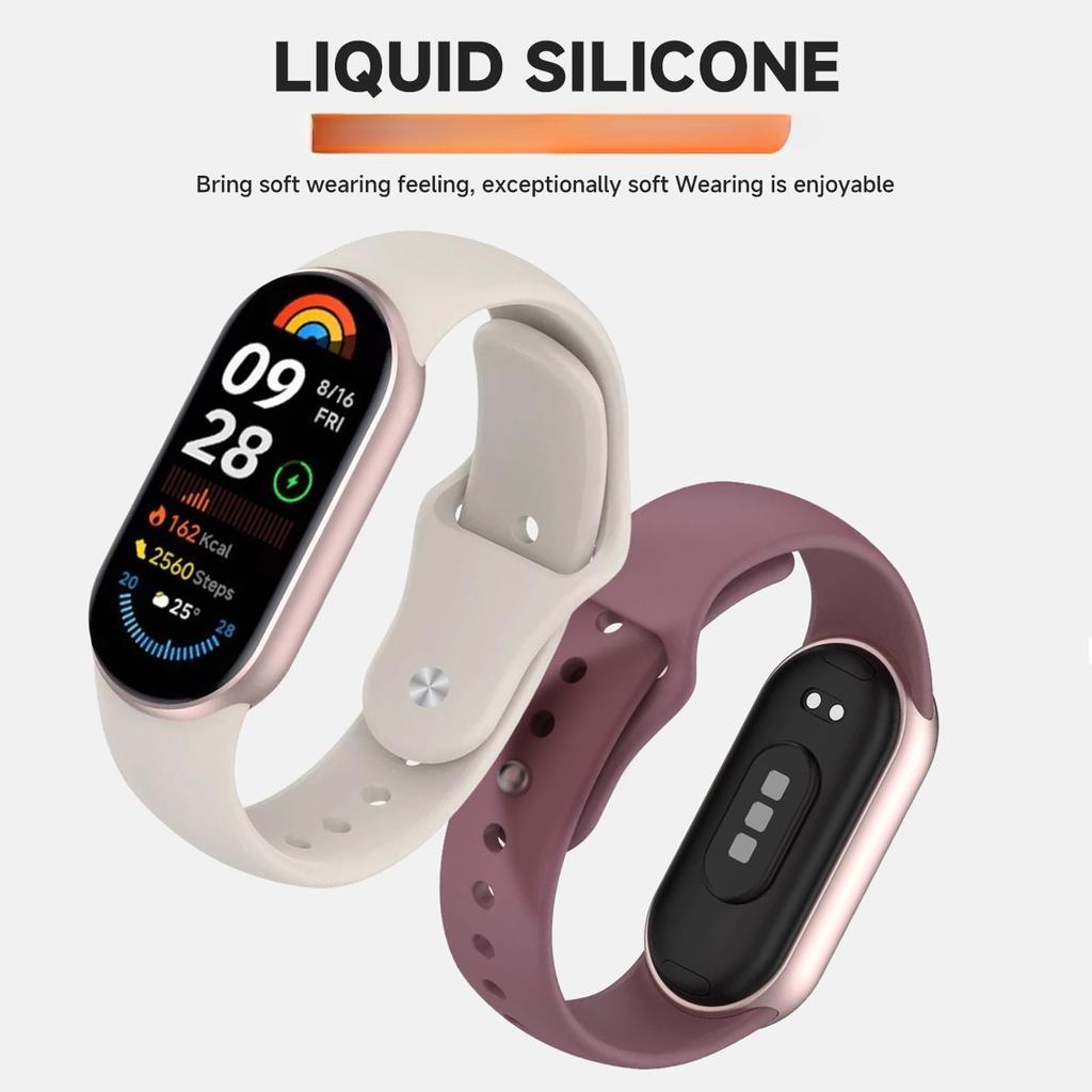 1PCS Soft Silicone Strap for Xiaomi Mi Band 10 9 8 Smart Watch Bracelet Replacement for Mi Band10 9 8 NFC WristBand Accessories