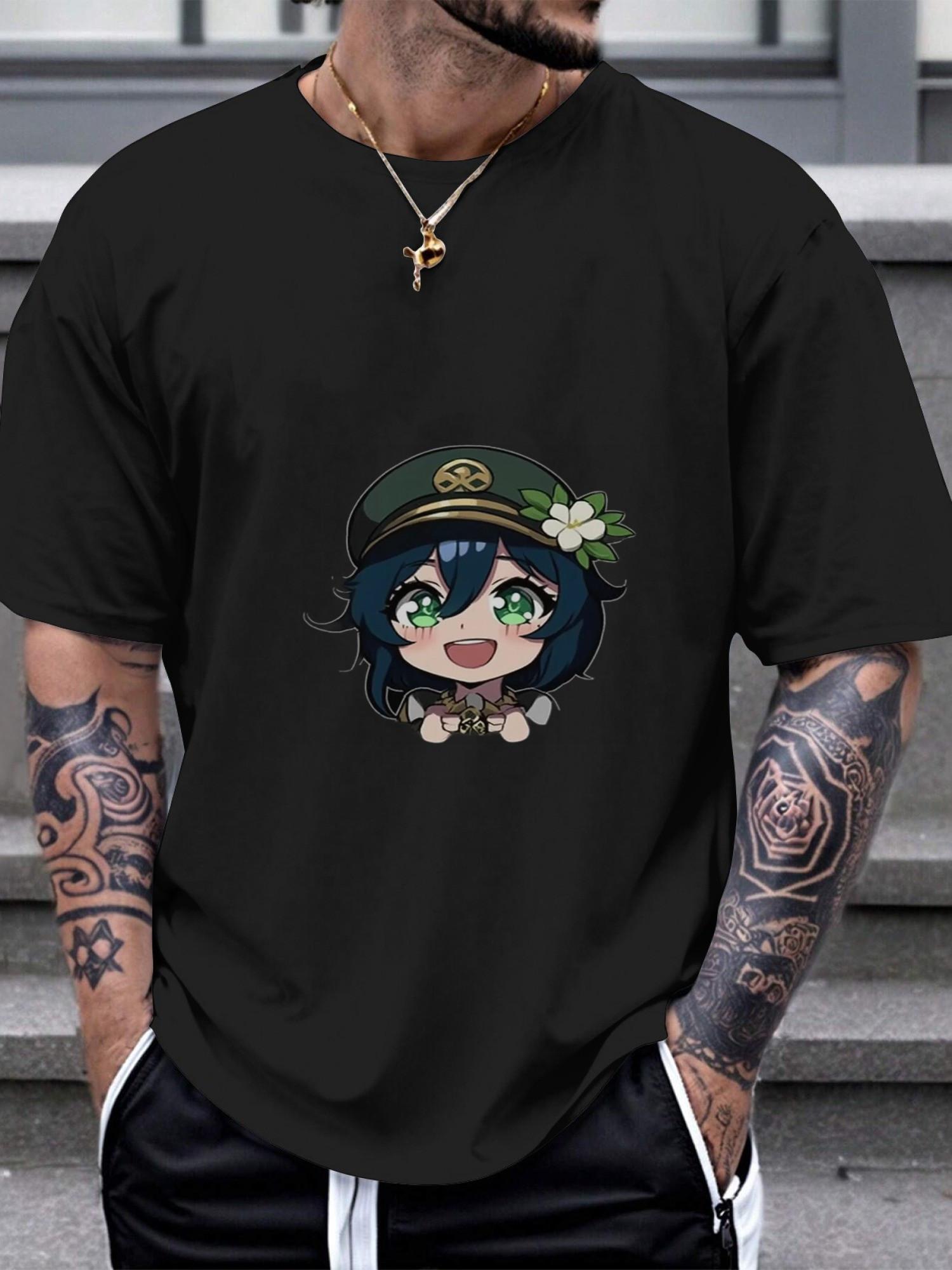 

1pc Rosaria playful chibi style graphic T-shirt XXL