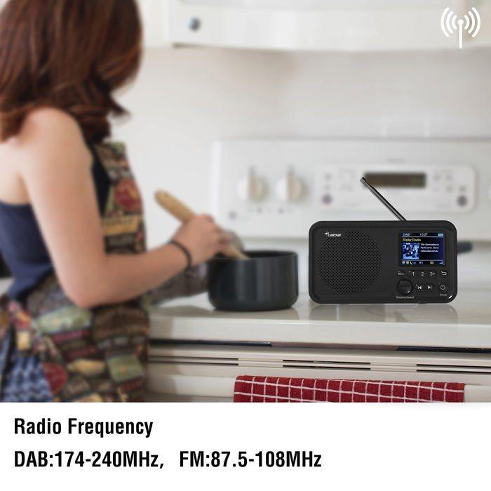 Radio numérique dab+ - leicke - ep18227 - bluetooth - minuterie de sommeil - portable