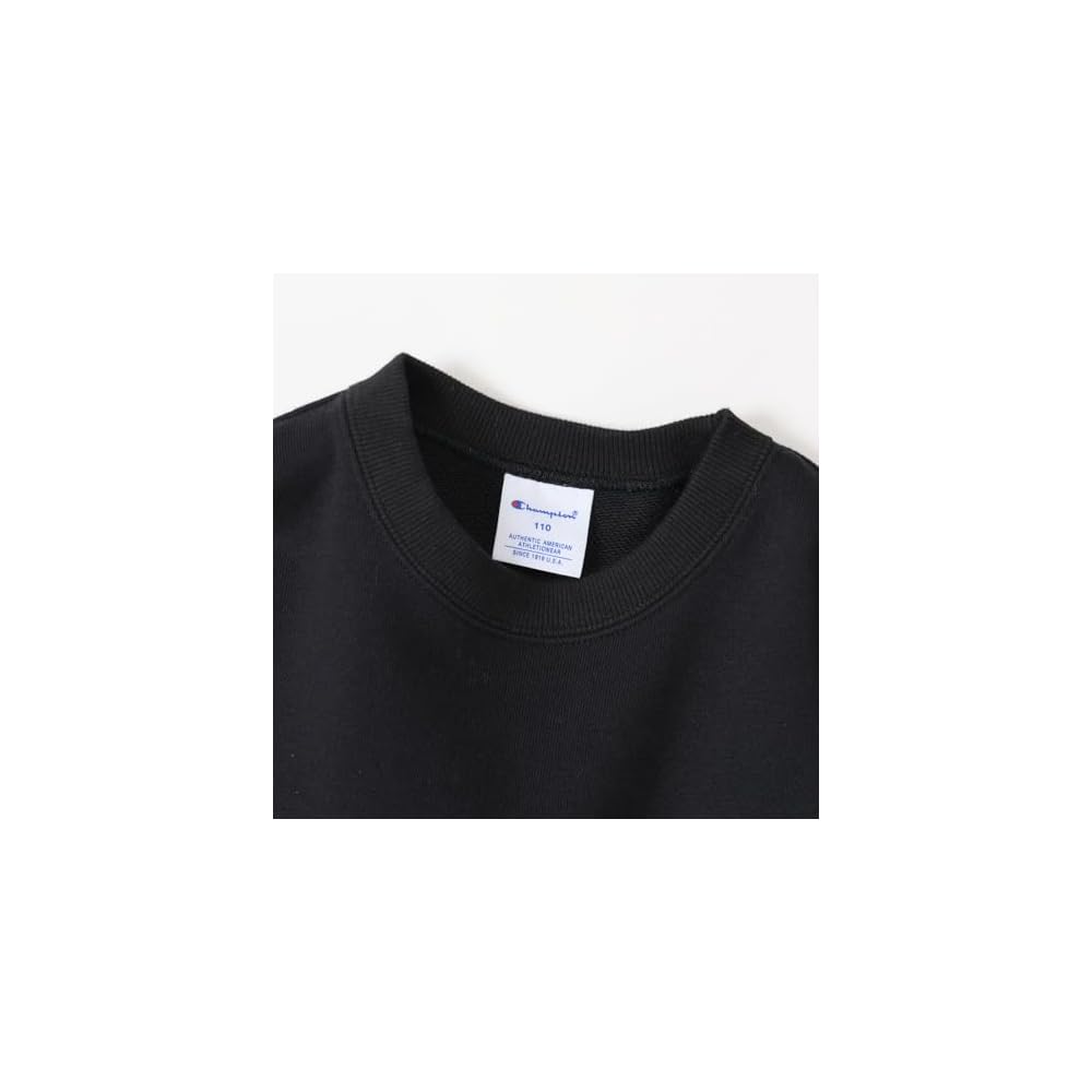 Champion Kids' Long-Sleeve Crew Neck Sweatshirt, 100% Cotton, USA, One-Point Logo, Basic, CK-Y001Z,