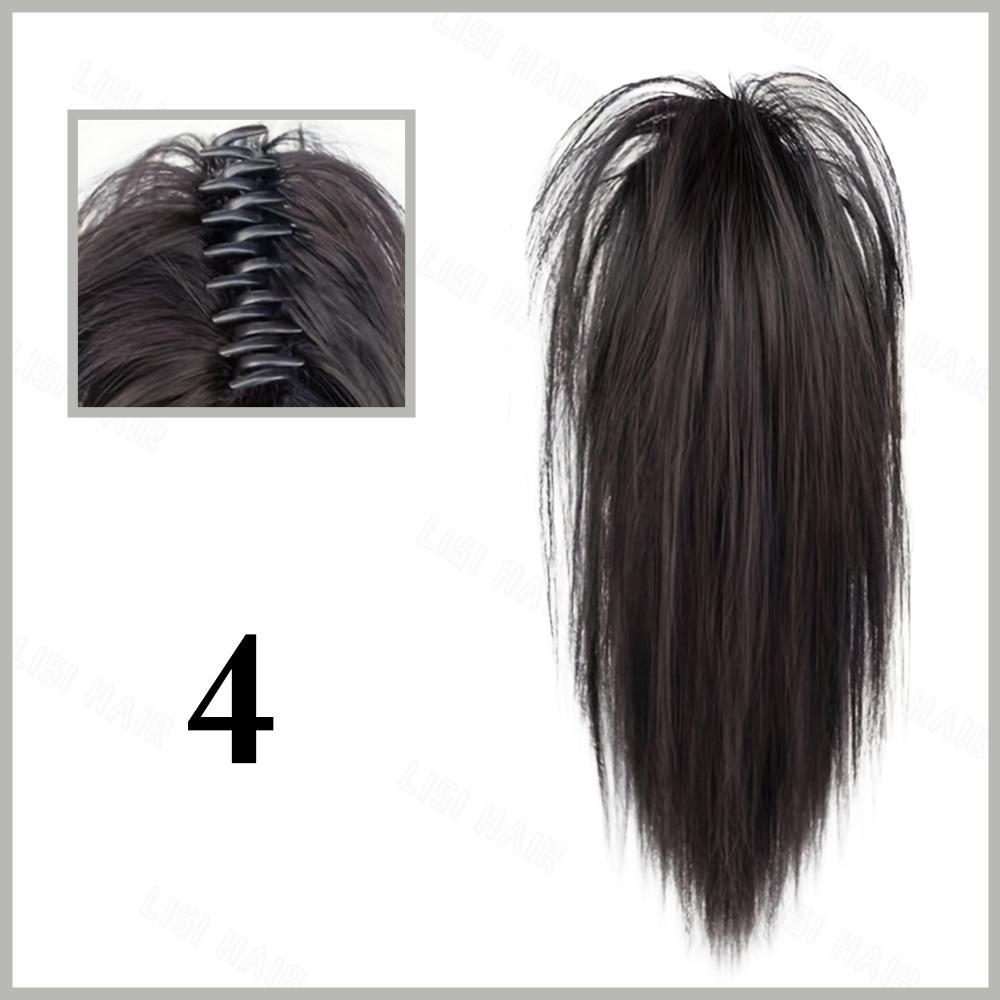 Synthetic Waterfall Straight Short Ponytail Clip In High Heat Resistant Material, Everyday Wear Basic Style
