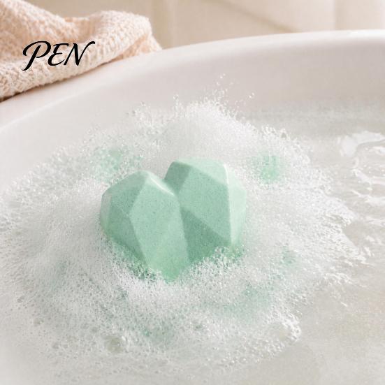 Spa Bath Bombs 80G Love Heart Bombs, Eucalyptus Green Tea Lavender Rose Moisturizing Scent, Essential Oils Fizzies Balls for Dry Skin Body Care