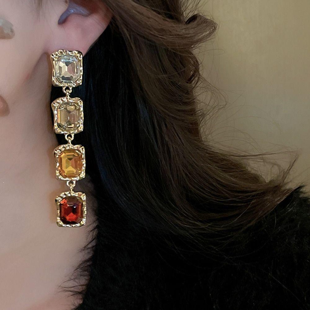 Headchain Rhinestone Tassel Earring Multifunction Sparkling Necklace  Birthday Gift