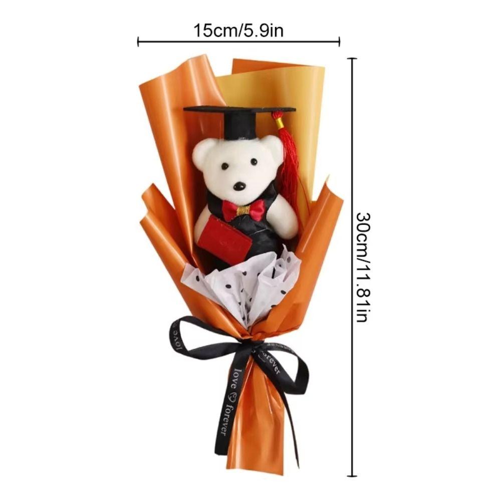 Lovely Bear Bear Plush Bouquet Lovely Doctoral Bear Toy Graduation Bear Bouquet  Birthday Party