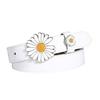 Daisy Buckle Belt Women Imitation Leather Alloy Buckle Belt New Belt Leisure Jeans Fashion Dress Women Belt