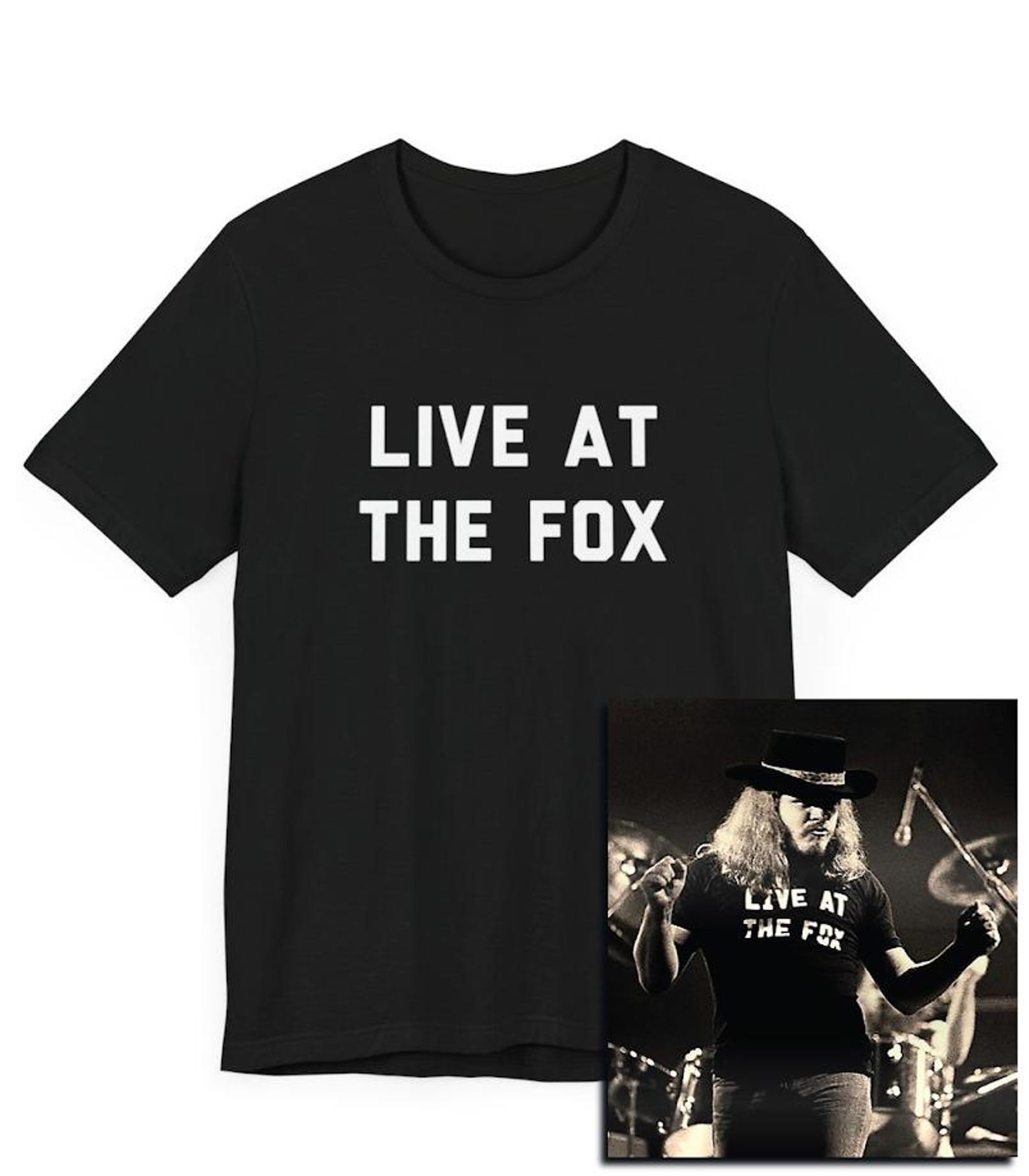 Live At The Fox As worn by Ronnie Van Zant, Classic Rock, 70s, Rock music, 70s Rock, USA, Frontman Concert T-Shirt, Southern Rock Apparel XL