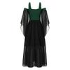 Halloween Gothic Dresses for Girls Butterfly Sleeve Lace Up Dress Cold Shoulder Flowy Medieval Cosplay Dress