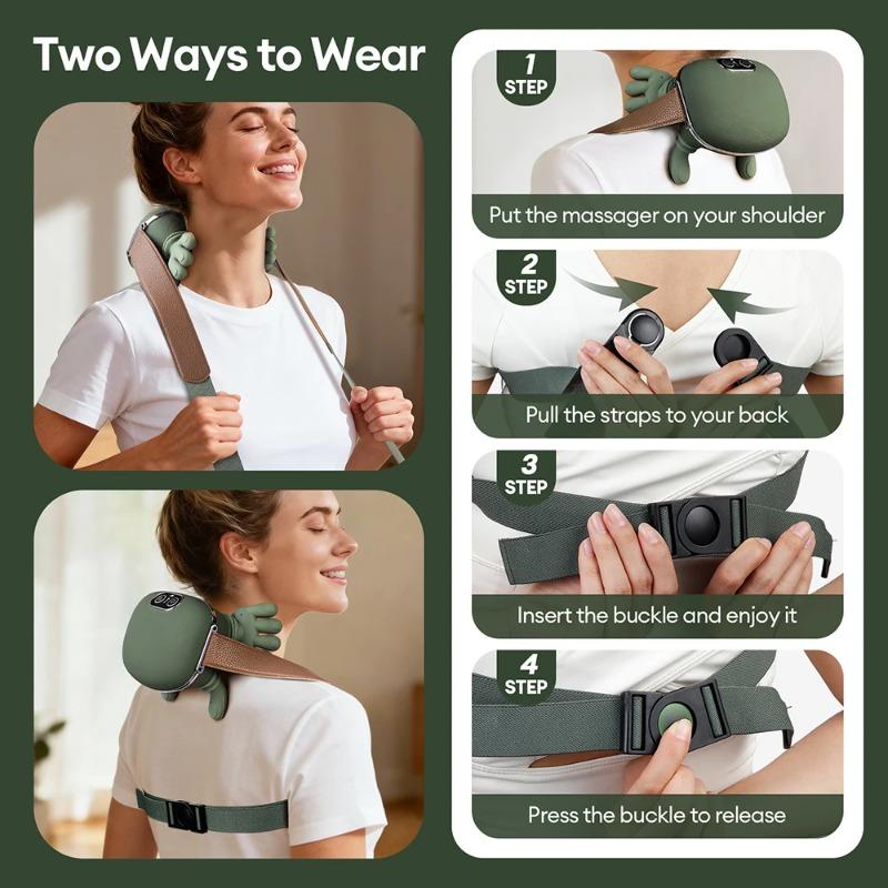 2026 New Gift Bionic Finger Neck Shoulder Massager Wireless Neck Cervical Trapezius Kneading Massage Shawl Brushless Motor Neck Masajeador