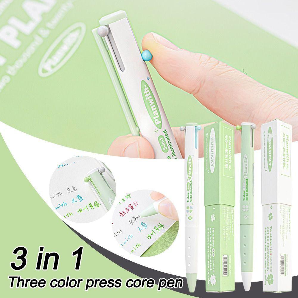 

Швидковисихаюча багатокольорова ручка трикутна студентська канцелярія нові гелеві ручки преси зелений