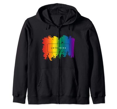 Love Is an LGBT Pride Flag: Winning Gay Rights Equality - Zip-up Hoodie