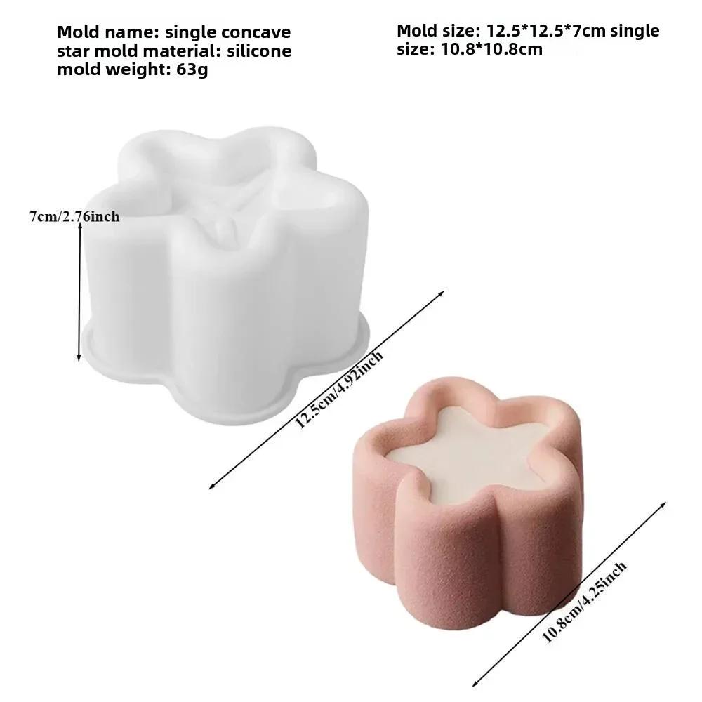 Round Heart Star Square Bento Cake Silicone Mold Chocolate Mousse Mould Soap Candle Gypsum Making Moulds Kitchen Bakeware