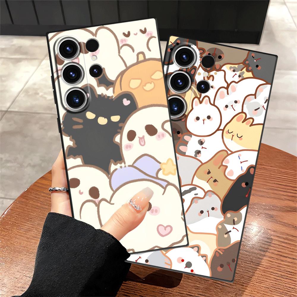 Case for Samsung Galaxy S25 S20 Ultra S26 S24 Plus Note 20 8 9 10 S23 S21 FE S10 S9 Funda Phone Cover Cartoon Cute Cat