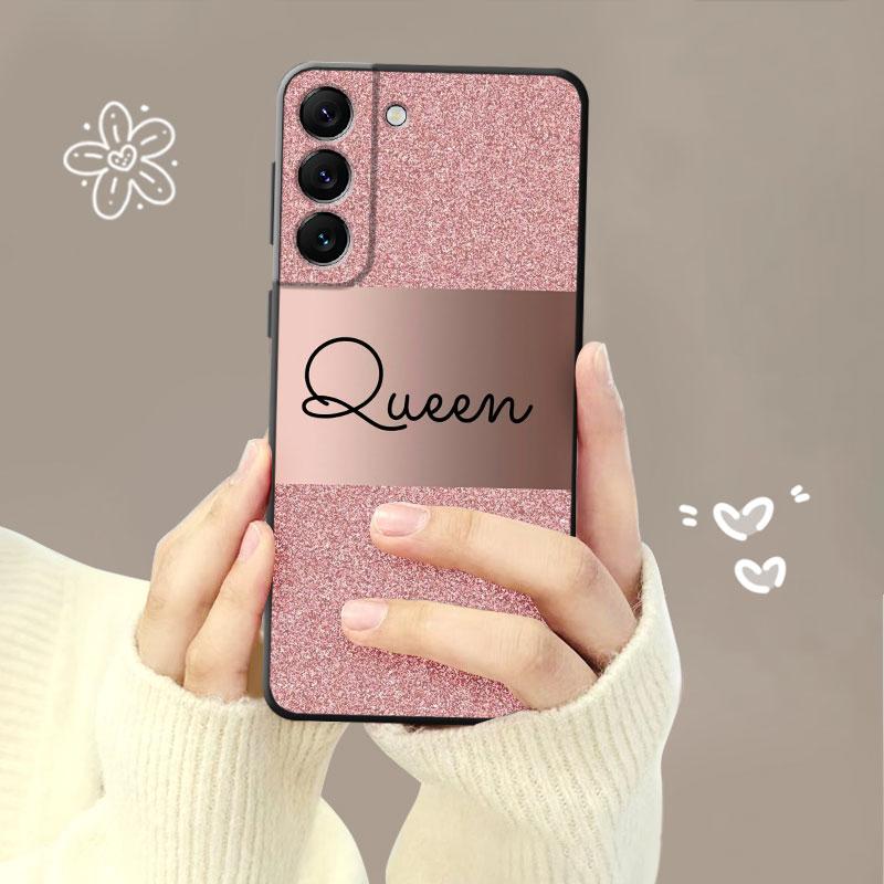 Phone Case For Samsung Galaxy S23 S22 S21 S20 Fe Ultra S10 S9 S8 Plus Note 20ultra 10plus Cover Rose Gold Pink Queen Princess