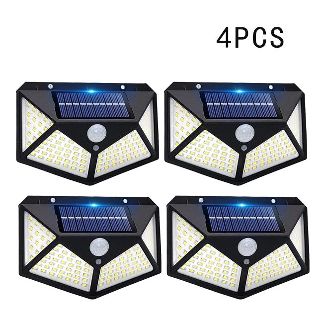 Solar Lights Outdoor 100LED 3 Modes 270° Lighting Angle Motion Sensor Security Lights for Backyard Garden Fen Patio Front Door