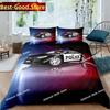 Copripiumino King Queen Auto della Polizia Set Biancheria da Letto Auto Cartone Animato Bambini Ragazzi Blu Grigio Veicoli di Emergenza Copripiumino in Poliestere