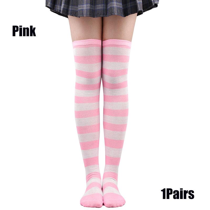 Farbig Gestreifte Strümpfe Japanische Overknee-Socken Mode Damen Warm Halten Socken Sexy Schlank Lange Socken Strumpfwaren Jk Cosplay Lolita Y2K One Size