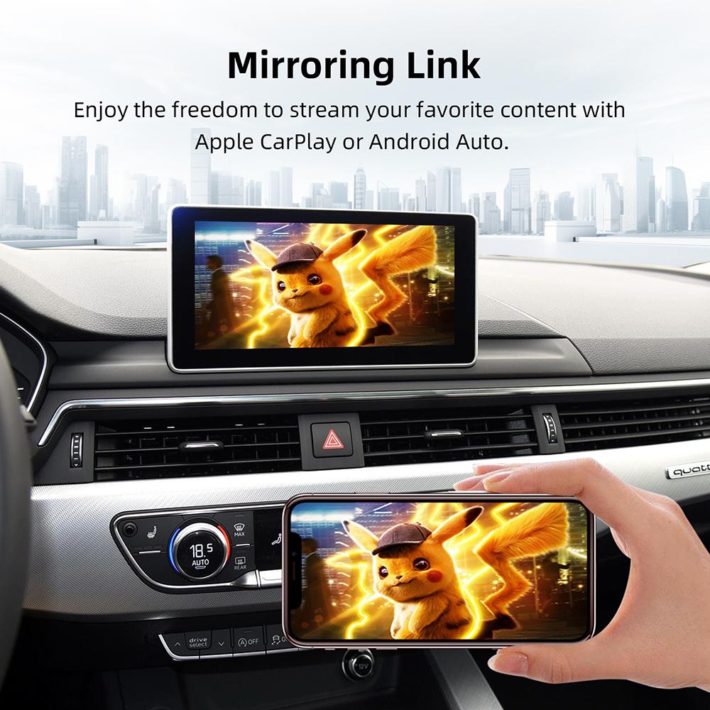 ANYFAR Adaptor Interfață Wireless CarPlay Android Auto Pentru A4 A5 Q5 2008-2018 Sistem MMI 3G Cu AirPlay Mirror Link Bluetooth