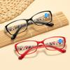 Reading Glasses Retro Oval Shaped Glasses Anti Blue Light Glasses Fashionable Personalized Black Thin Border Plain Face Eyewear