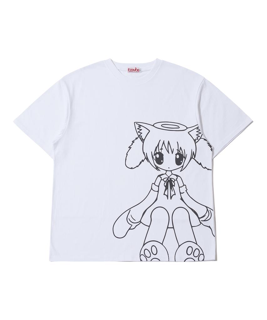 Isjabaibeu Cat Girl T Shirt - White