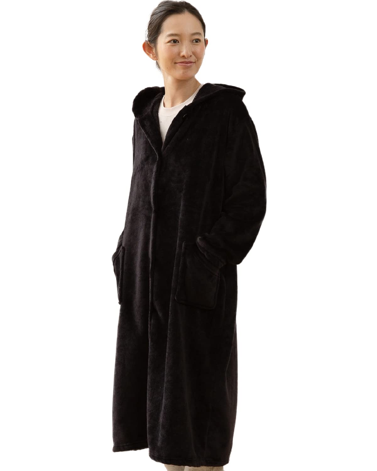 

Aqua mofua Носимый Размер M Черный Премиальный Холодное Одеяло, Теплое, Унисекс, Зима, С капюшоном, (Длина приблизительная. 110см), [Ультратонкое волокно, Высокая плотность]