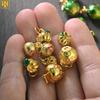 Copper-Plated 24K Gold Persimmon and Peach Pendant Charms for DIY Jewelry