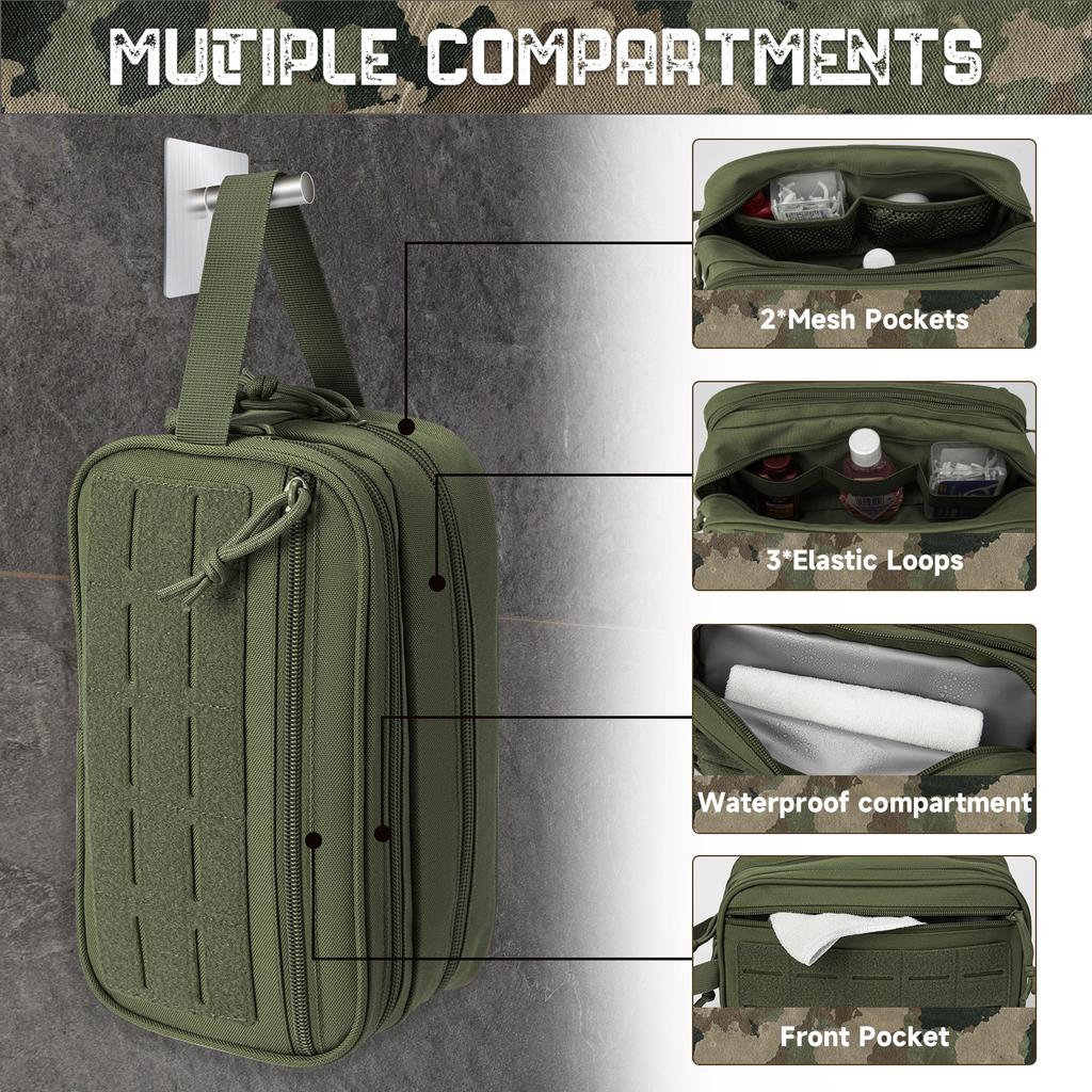 Toiletry Bag For Men Hygiene Bag Mens Shaving Kit Travel shower Bag Waist BackpackTool Molle Pouches Small Dopp Kit